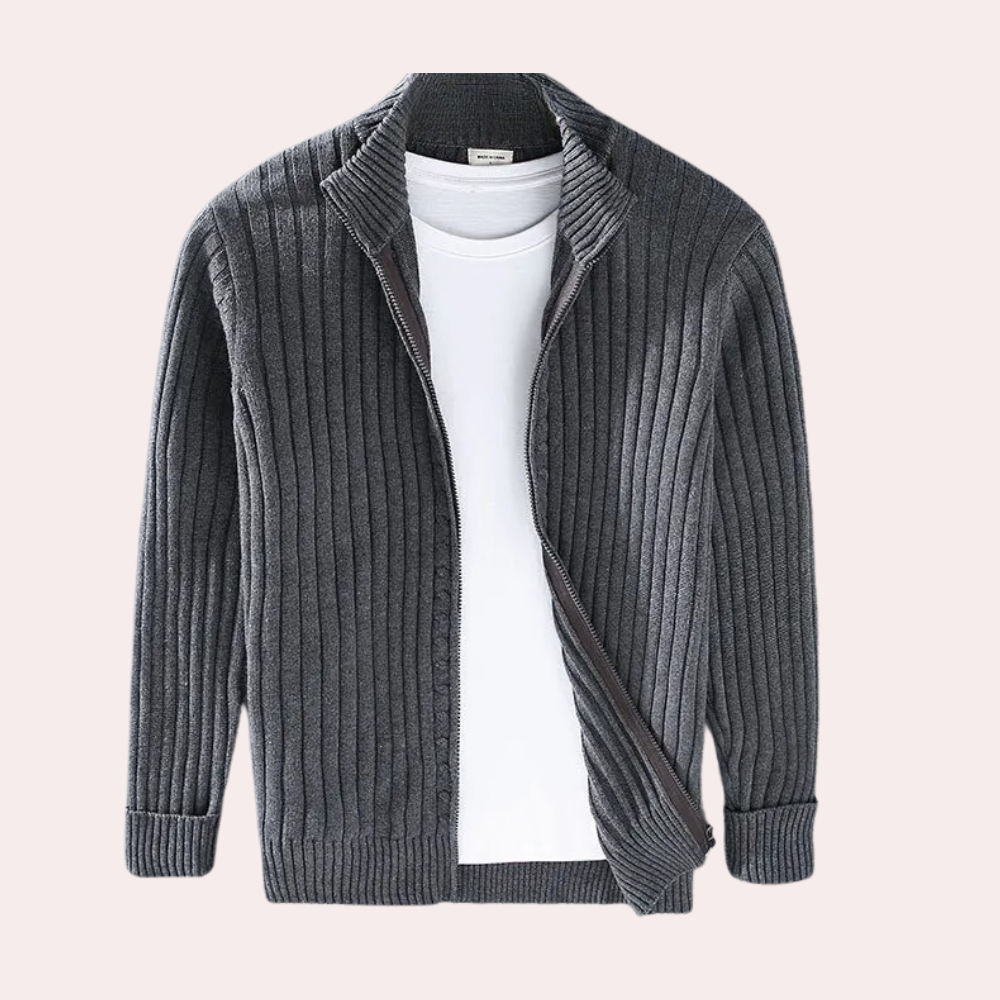 Jesper | Moderne cardigan med lynlås til mænd