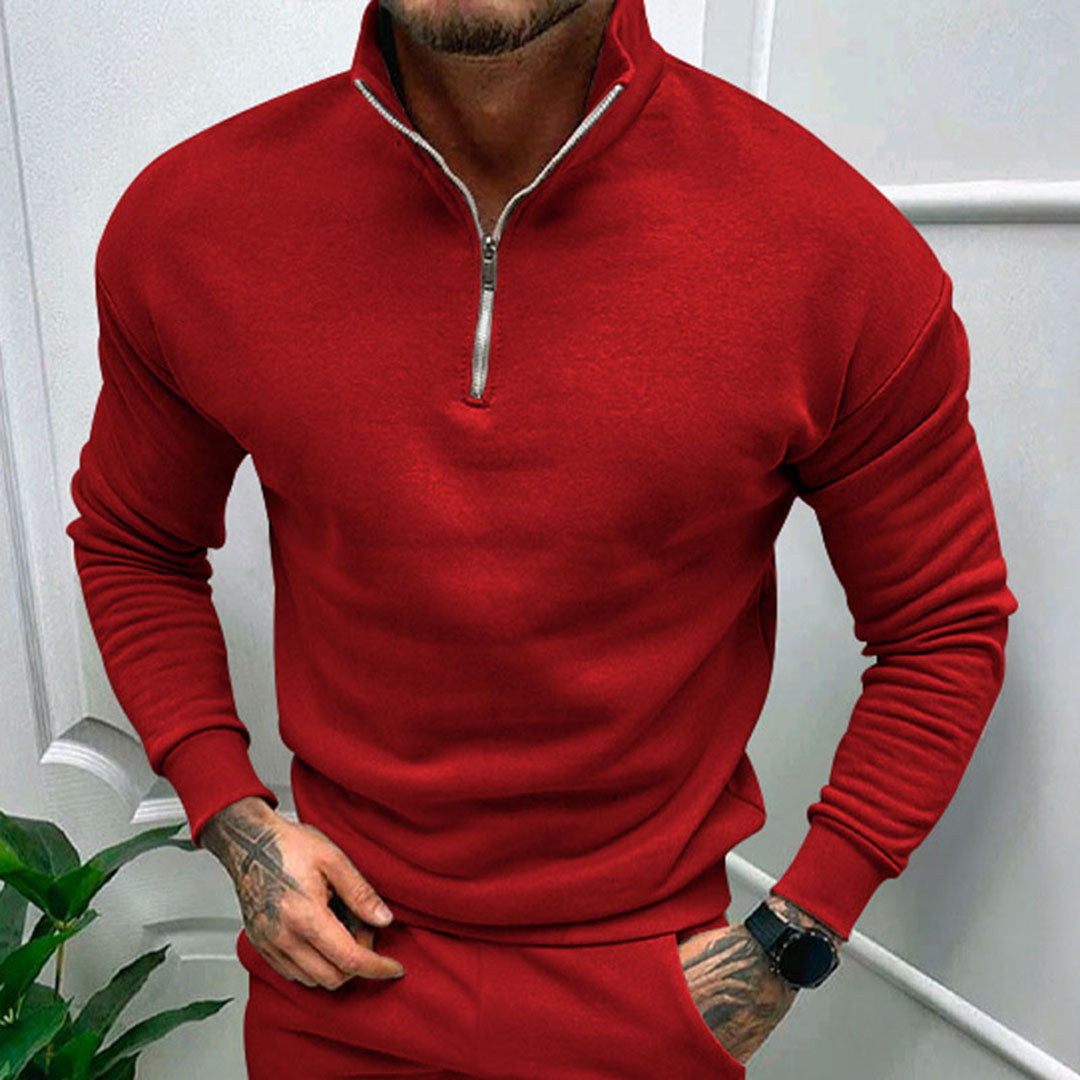 Herresweater med Høj Krave
