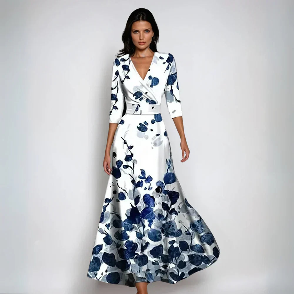 Emily | Elegant Blomstret Omslagskjole til Sommer