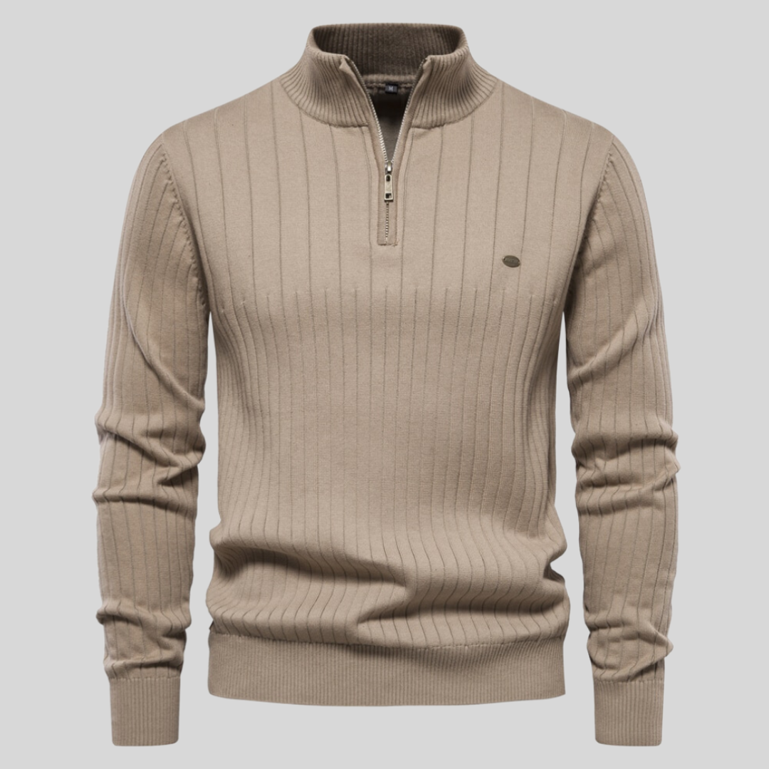 Jesper | Langærmet sweater med lynlås til mænd