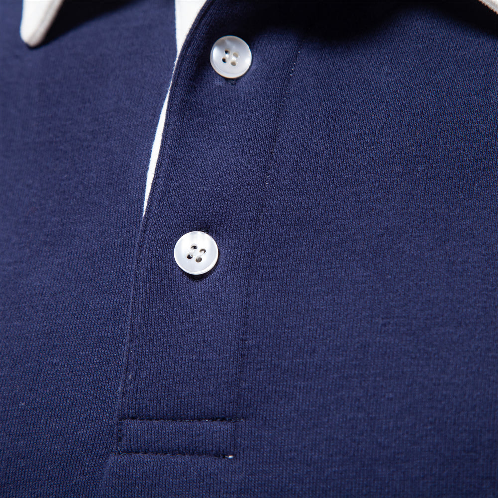 Elegant Herre Langærmet Polo T-shirt