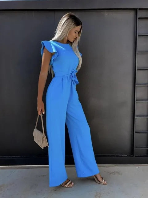 Elegant jumpsuit med brede ben i dansk design