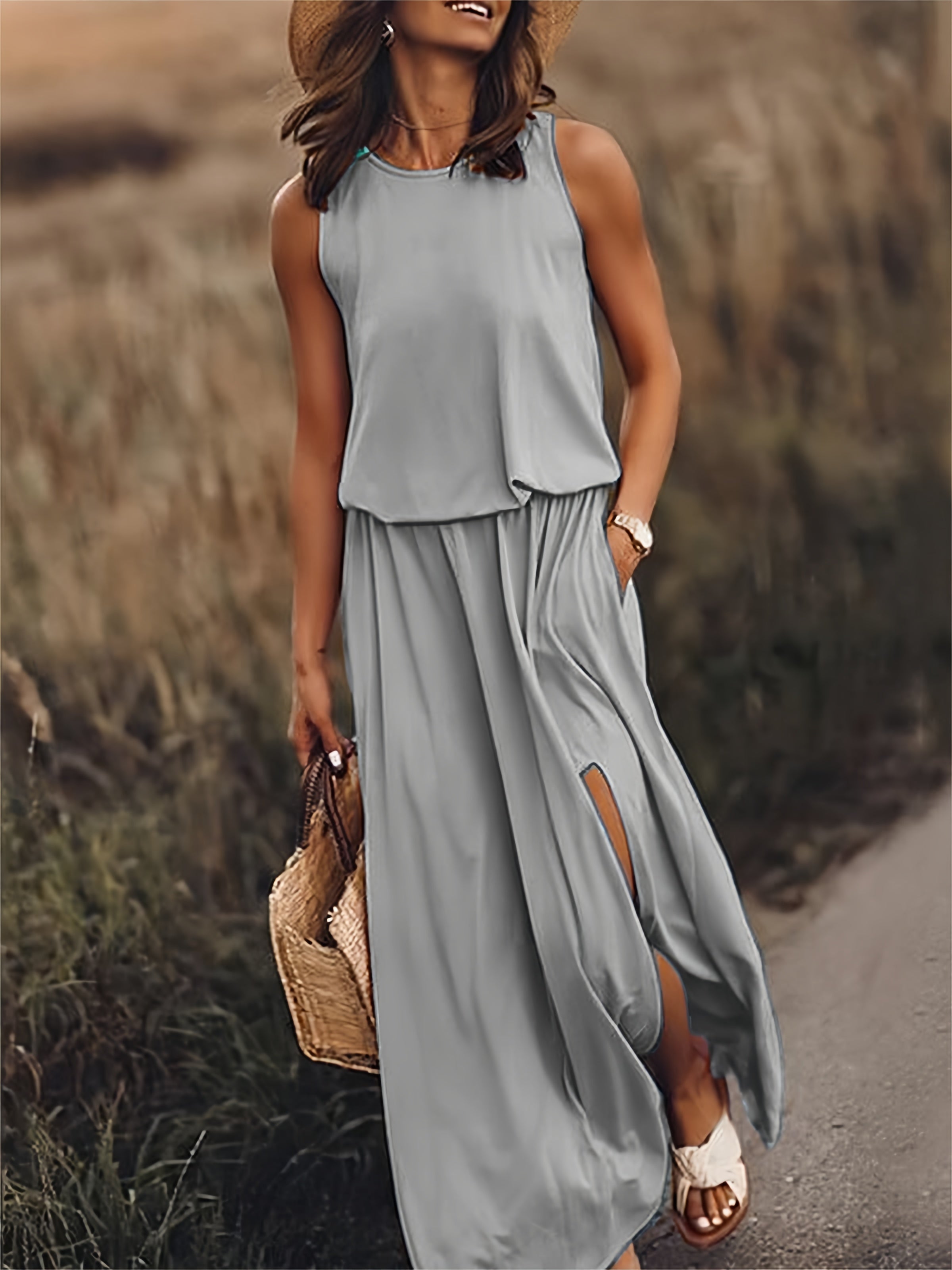 Maxi Boho Kjole i Elegant Stil Til Kvinder