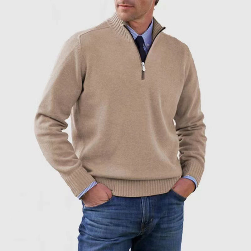 William | Sweater med halv lynlås til mænd