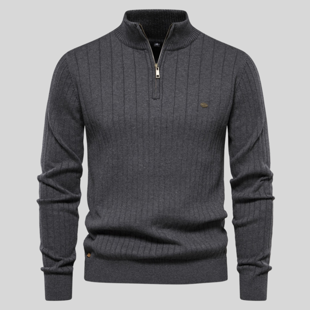 Jesper | Langærmet sweater med lynlås til mænd