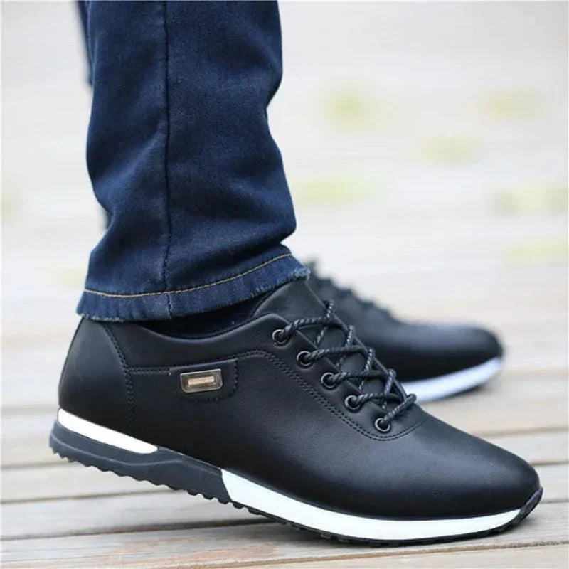 Læder sneakers med moderne design