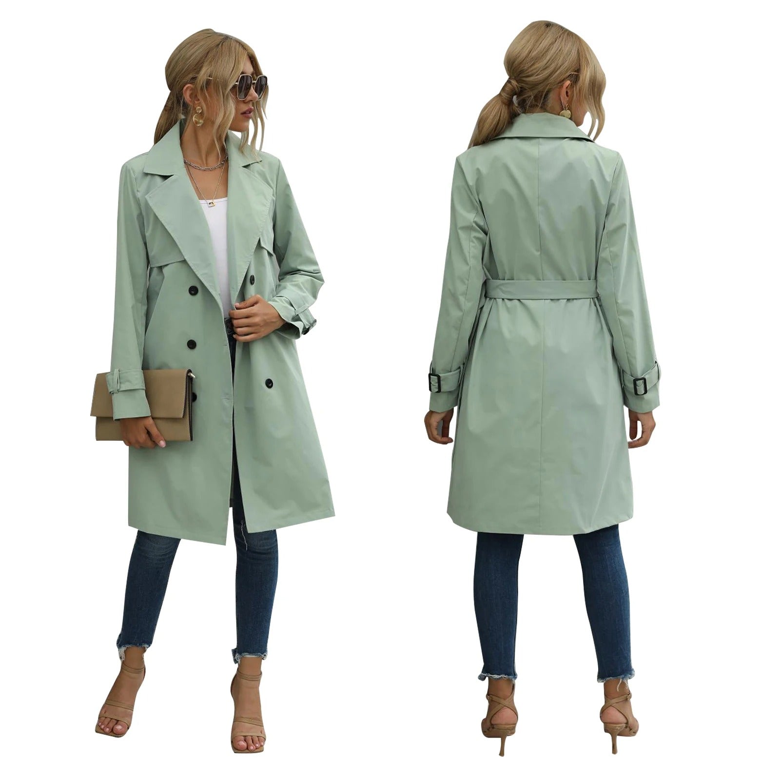 Maja | Knælængde Trenchcoat til Kvinder - Casual