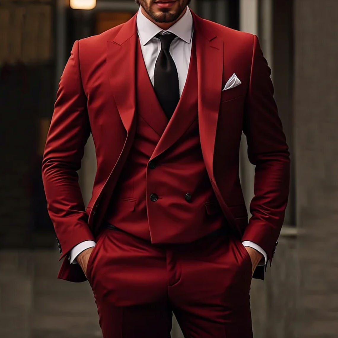 Harvey | 3-delt Herresæt med Klassisk Blazer, Vest og Bukser