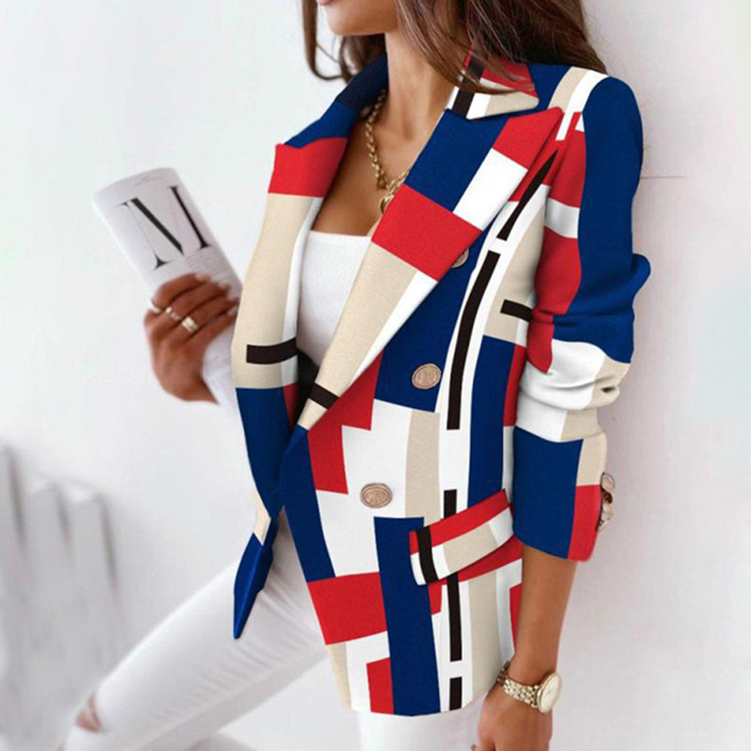 Ida | Ruitet dobbeltknappet blazer til elegant smart-casual