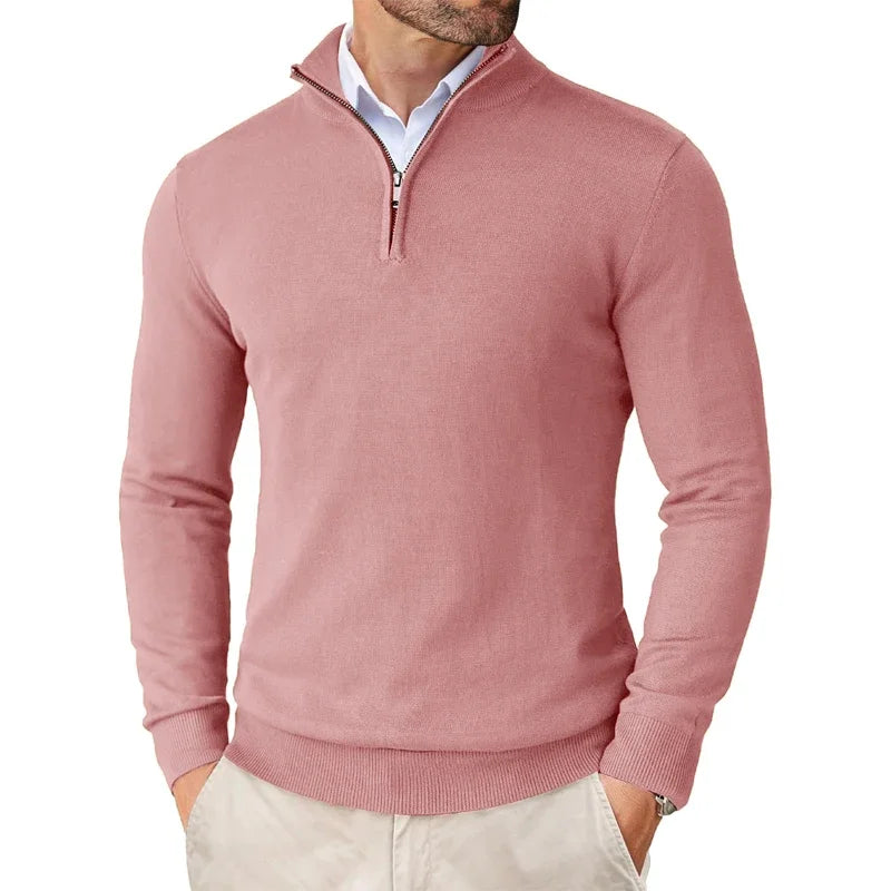 Søren | Sweater med lynlås i bomuldsmix til mænd