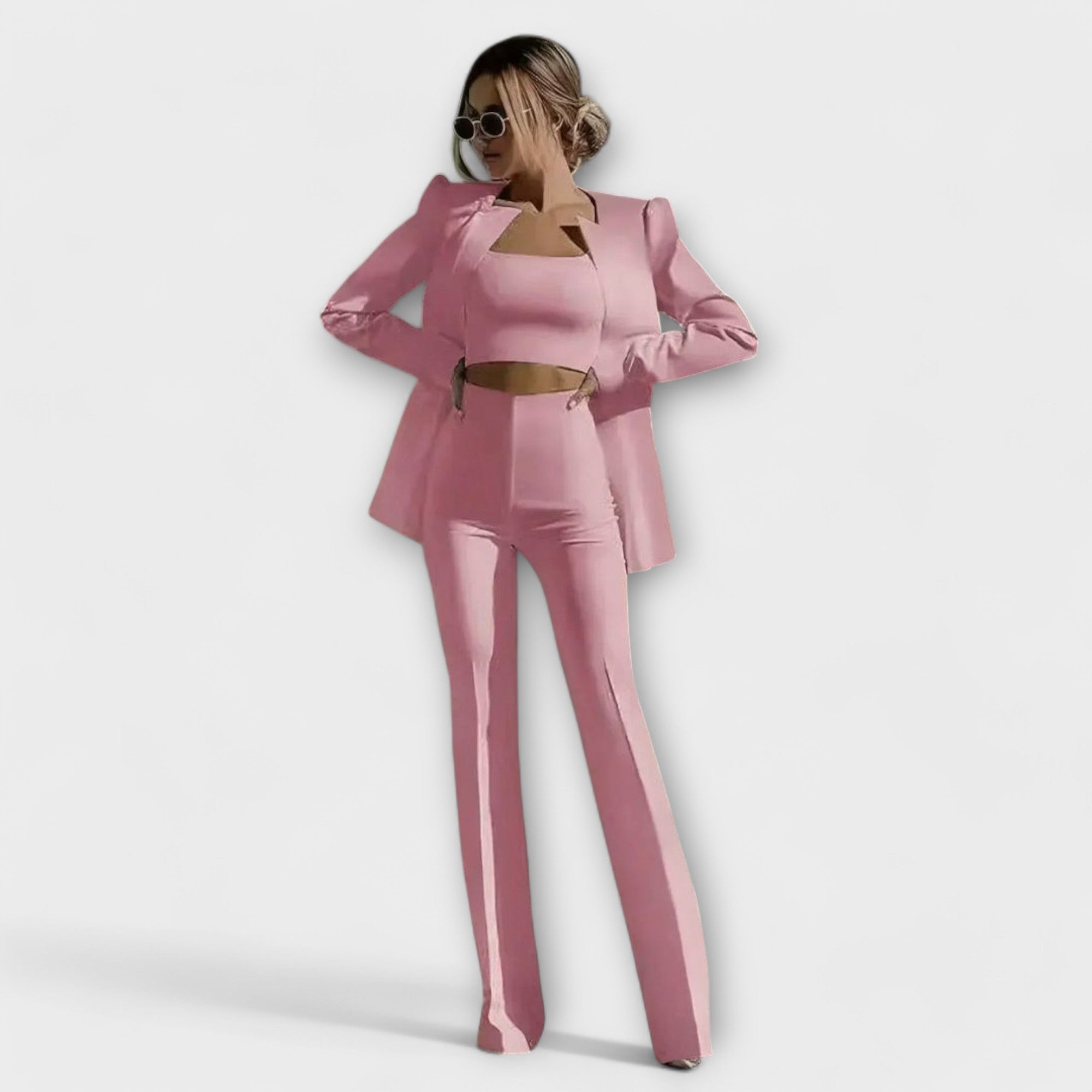 Selina | 3-delt Sæt med Blazer, Top og Bukser