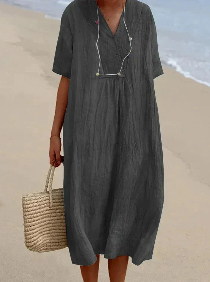Susanne | Elegant Sommerkjole med V-Hals