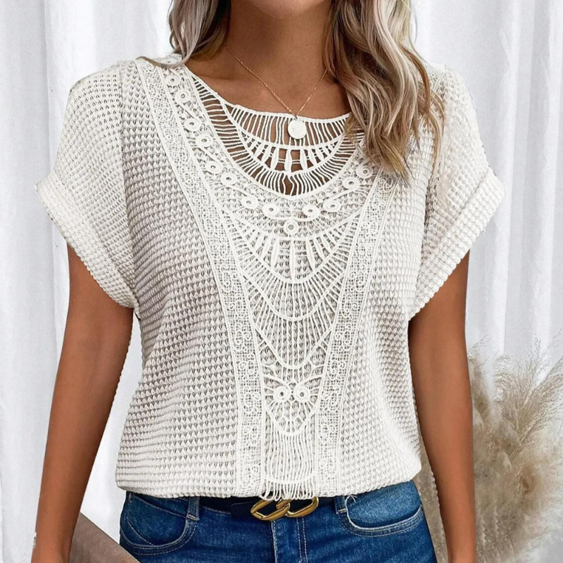 Gracie - Stilfuld Blonde T-Shirt med Elegance