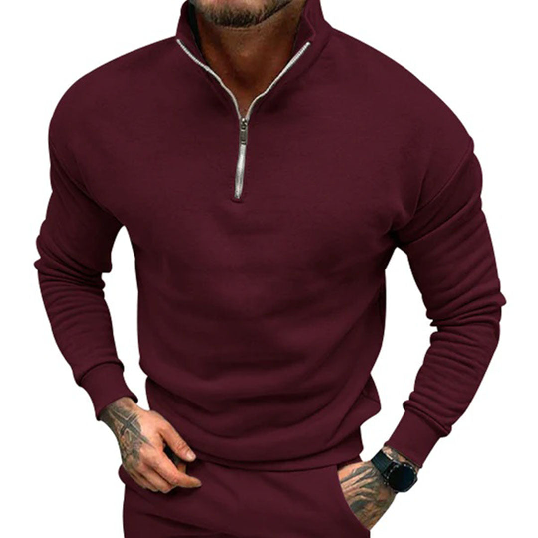 Herresweater med Høj Krave