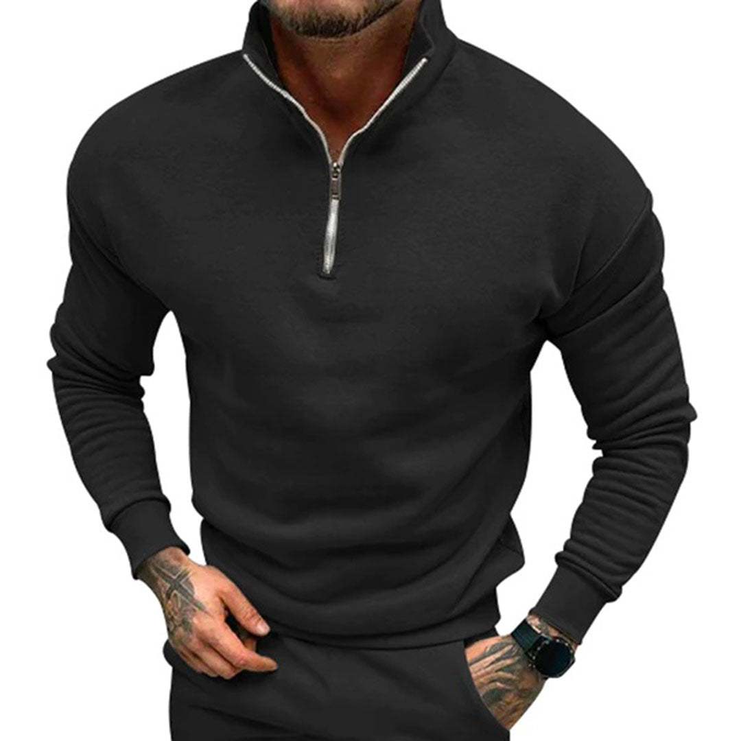 Herresweater med Høj Krave