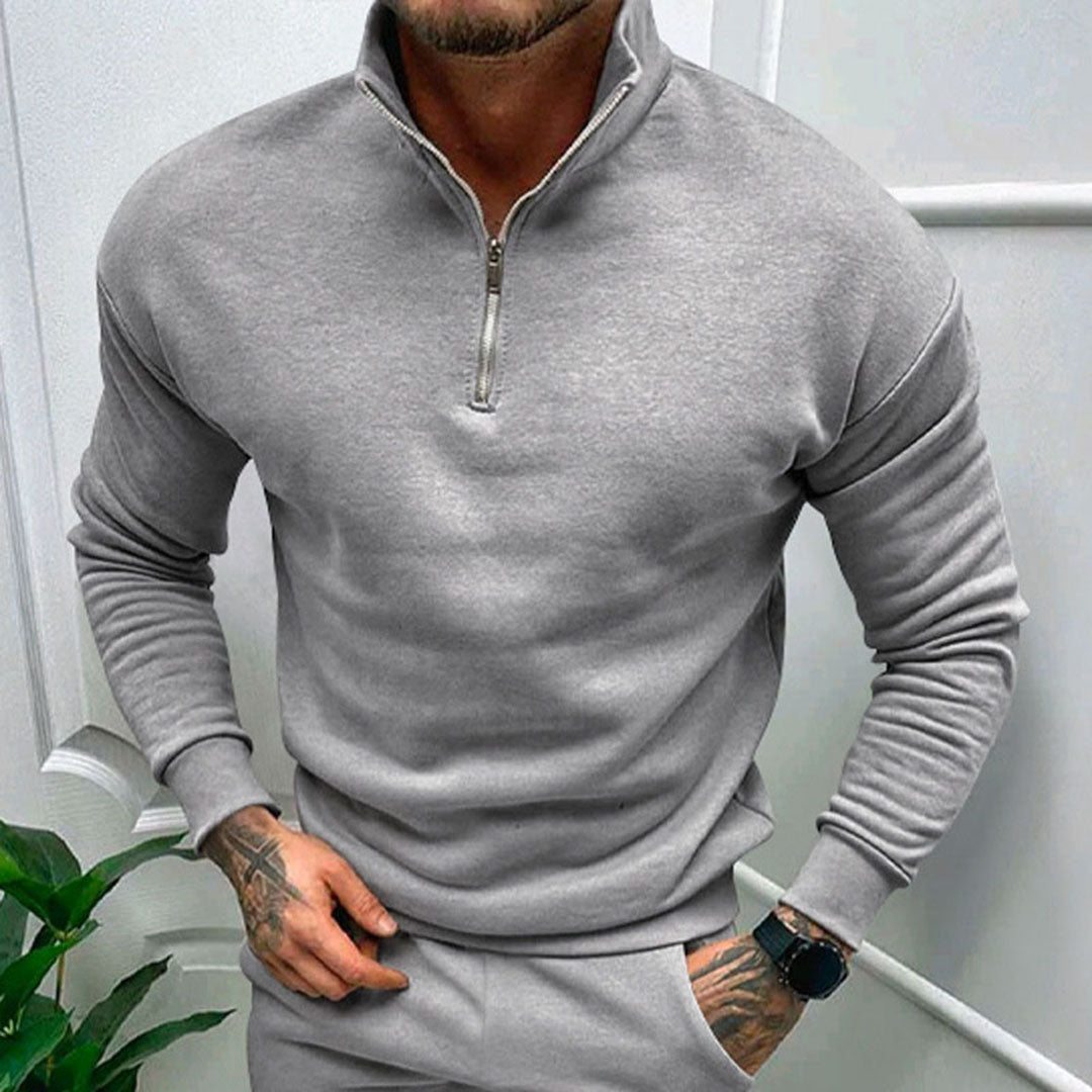 Herresweater med Høj Krave