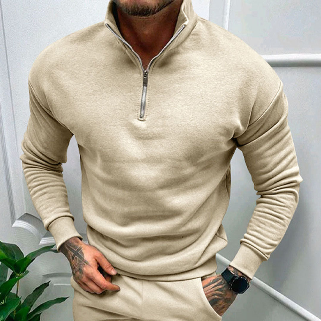 Herresweater med Høj Krave