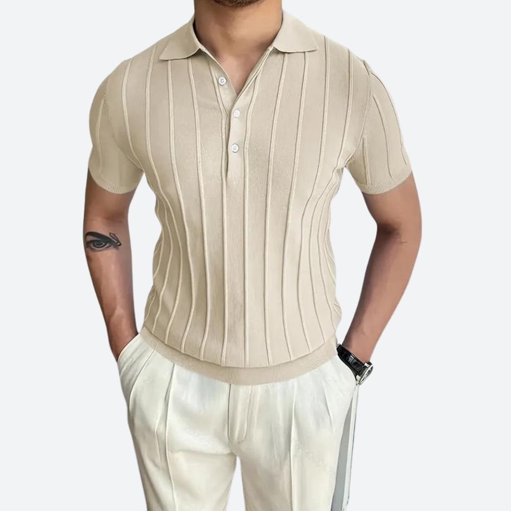 Frederik | Komfortabel poloshirt med stretch og V-hals