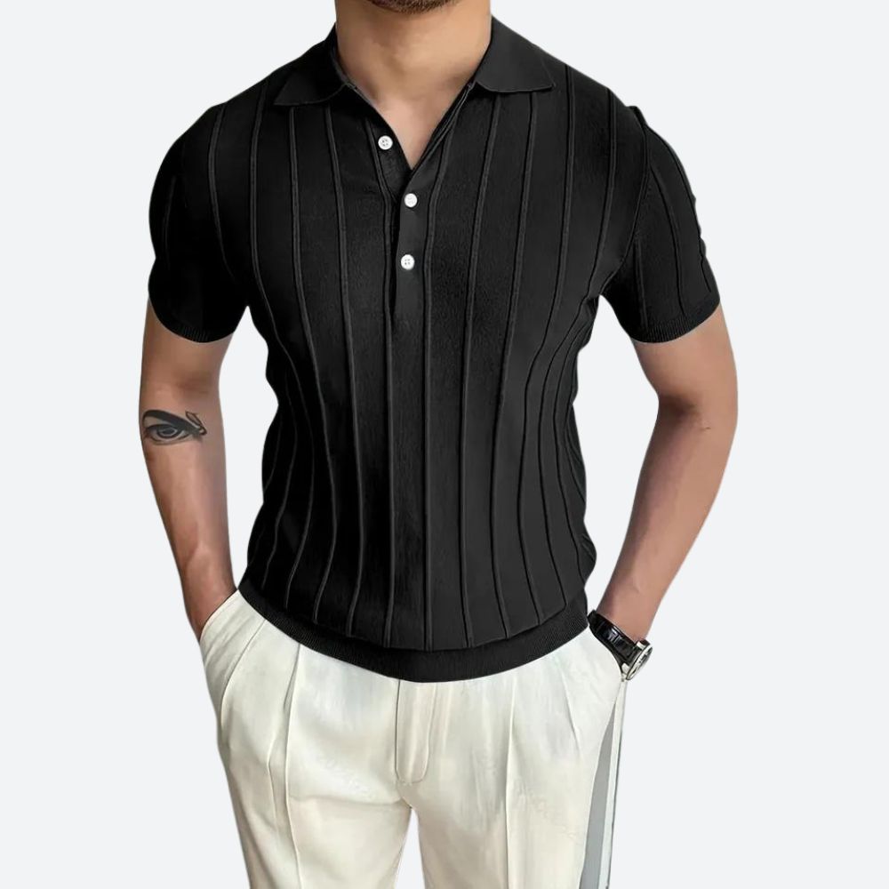 Frederik | Komfortabel poloshirt med stretch og V-hals