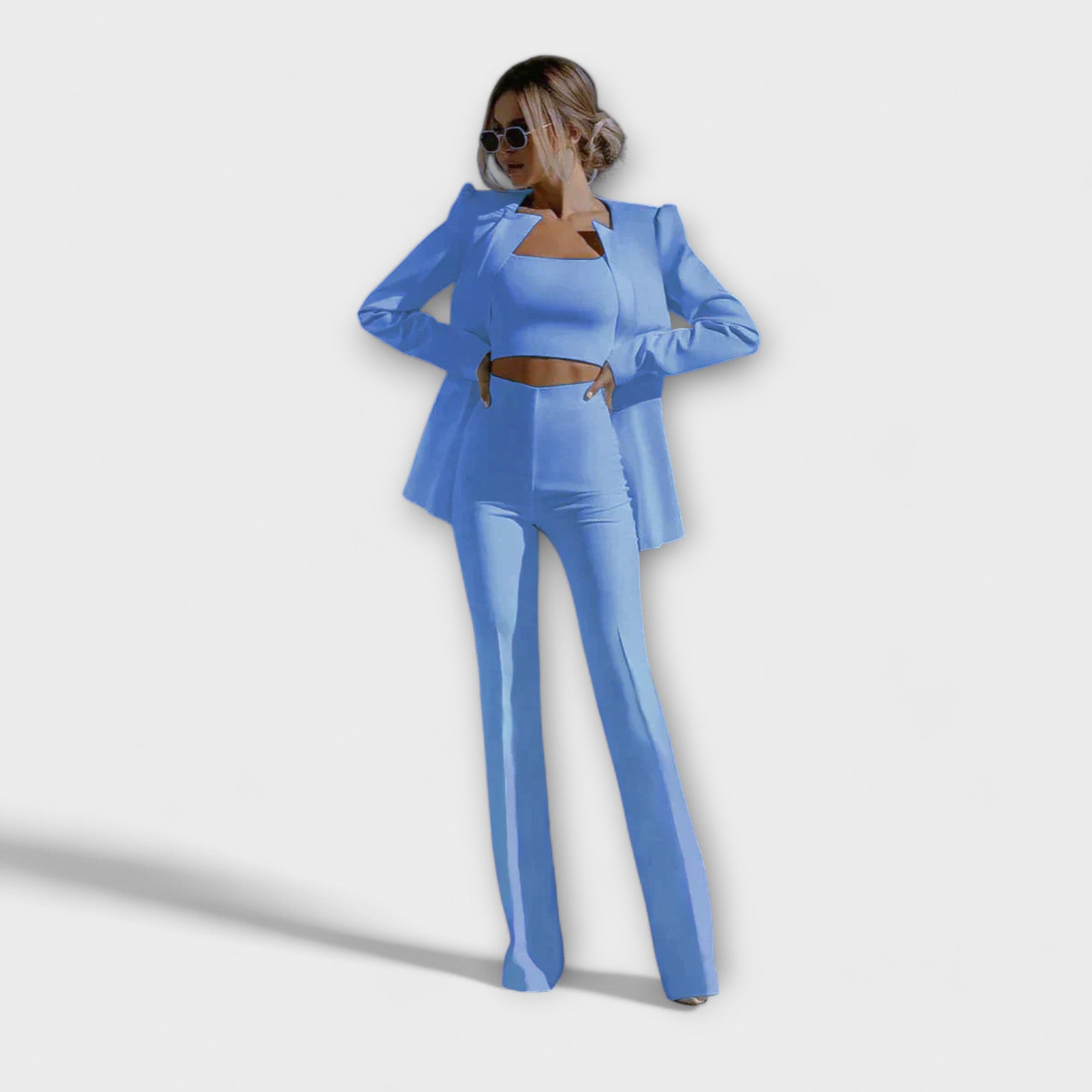 Selina | 3-delt Sæt med Blazer, Top og Bukser