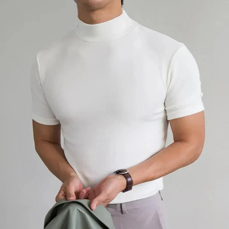 Basic T-shirt med Høj Krave