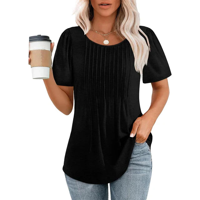 Dame T-shirt med Elegant Mønster til Sommer