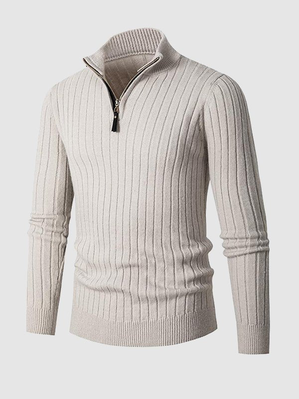 Daniel | Sweater med lynlås og høj krave til mænd