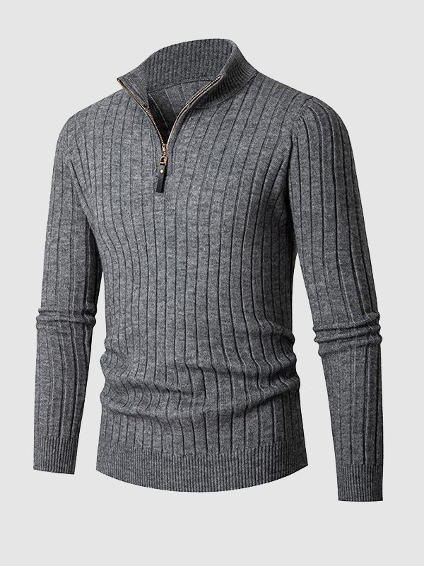Daniel | Sweater med lynlås og høj krave til mænd