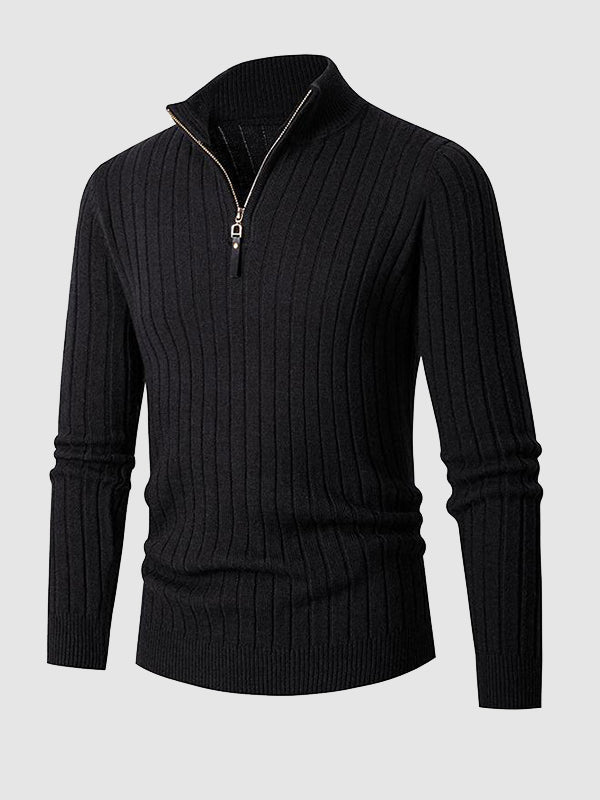 Daniel | Sweater med lynlås og høj krave til mænd