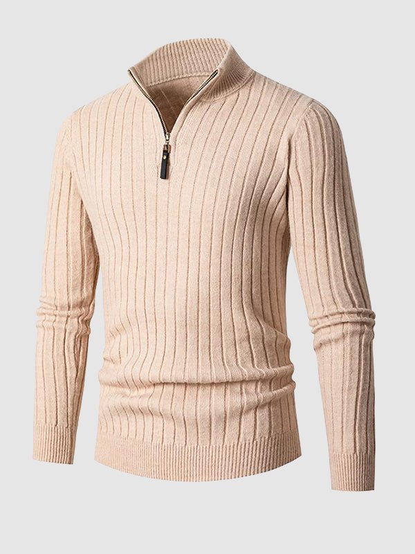 Daniel | Sweater med lynlås og høj krave til mænd