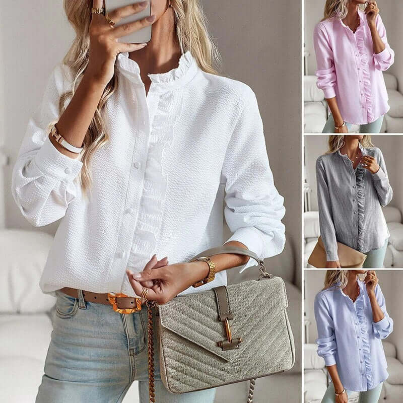 Elegant Damebluse med Lange Ærmer