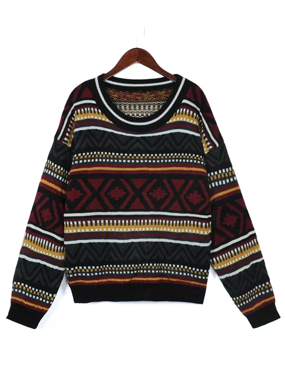 Oda | Geometrisk Mønstret Sweater til Vintermode